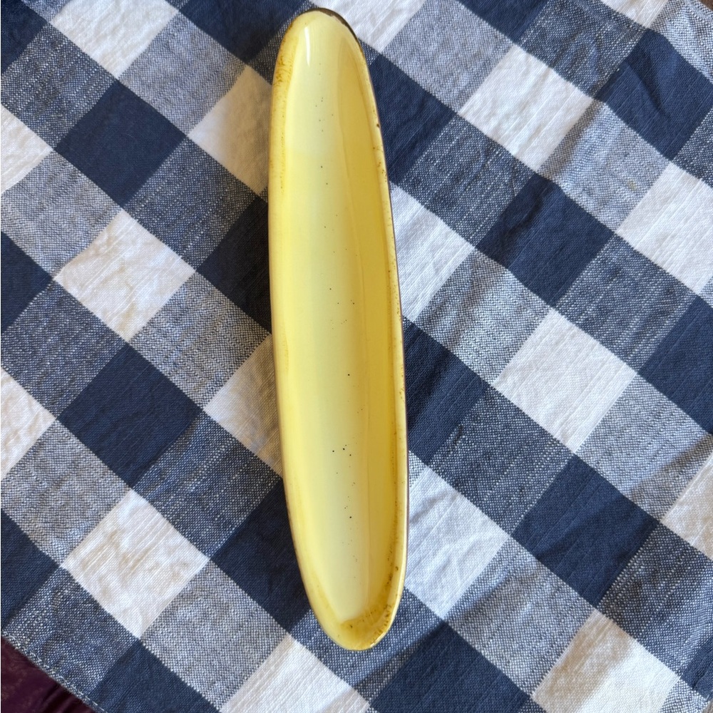 Yellow and Plum Ceramic Small Olive Tray
